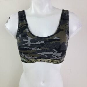 Calvin Klein sports bra camo green size small